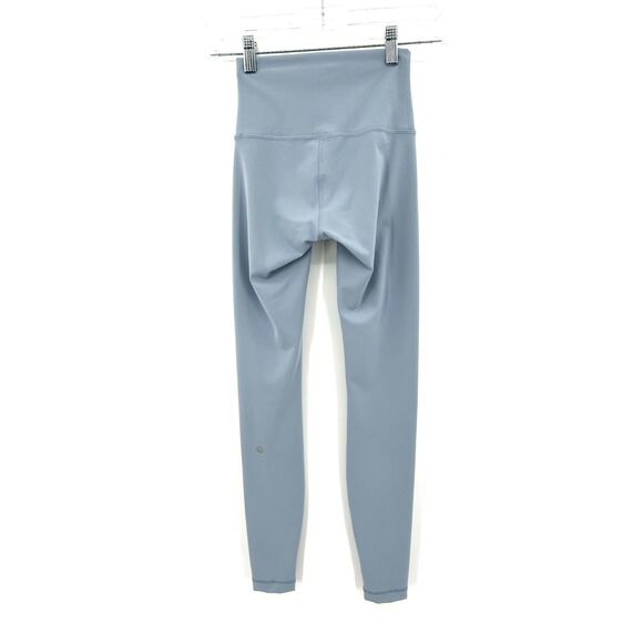 LULULEMON Chambray Blue Wunder Train High Rise Workout Athletic Ankle Leggings 2 - Picture 5 of 10